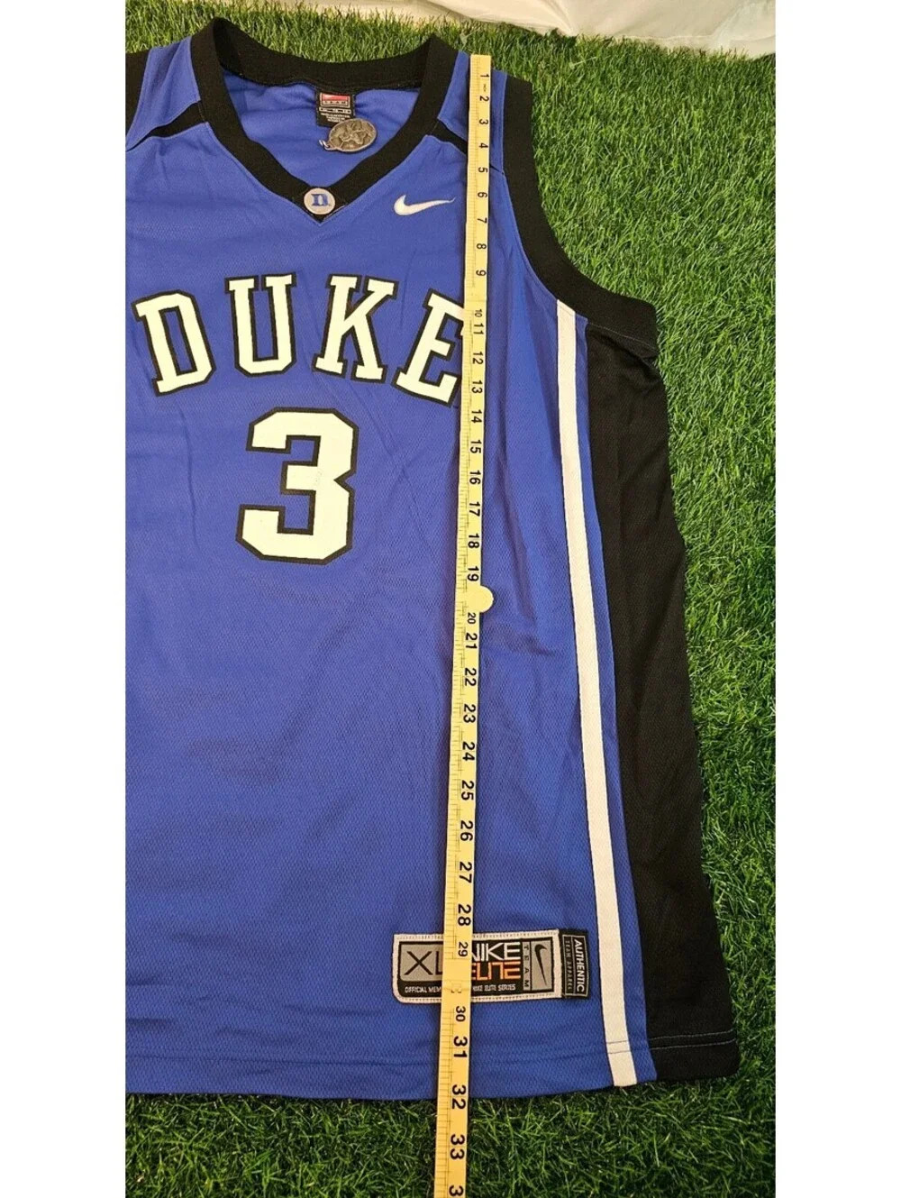 Vintage 2000s Nike Elite Duke #3 Basketball Jersey XL Blue Black White